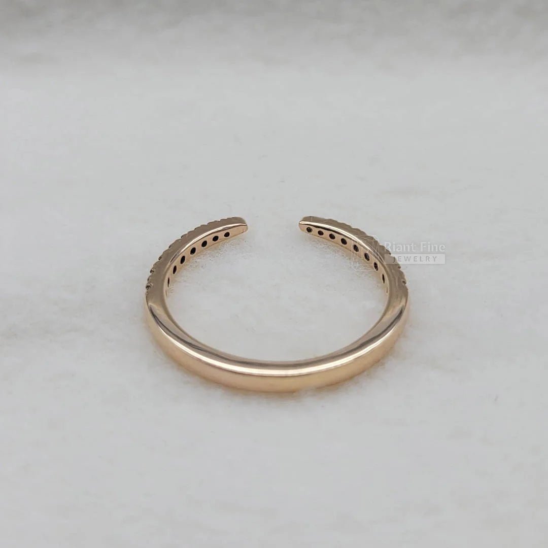 Rose Gold Open Gap Round Diamond Band - Riant Fine Jewelry LLC