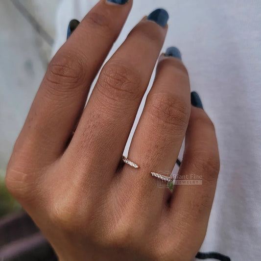 Rose Gold Open Gap Round Diamond Band - Riant Fine Jewelry LLC