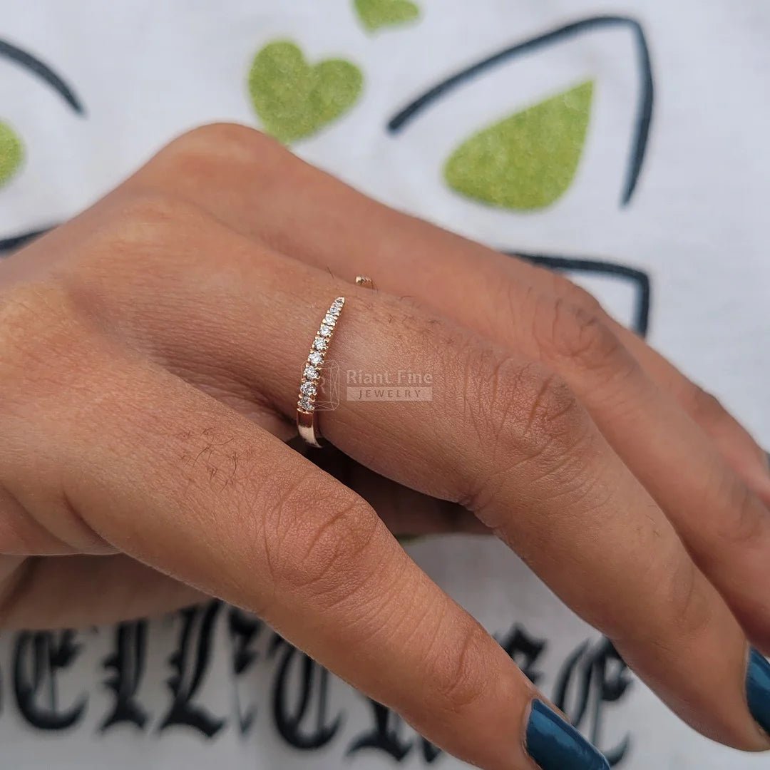 Rose Gold Open Gap Round Diamond Band - Riant Fine Jewelry LLC
