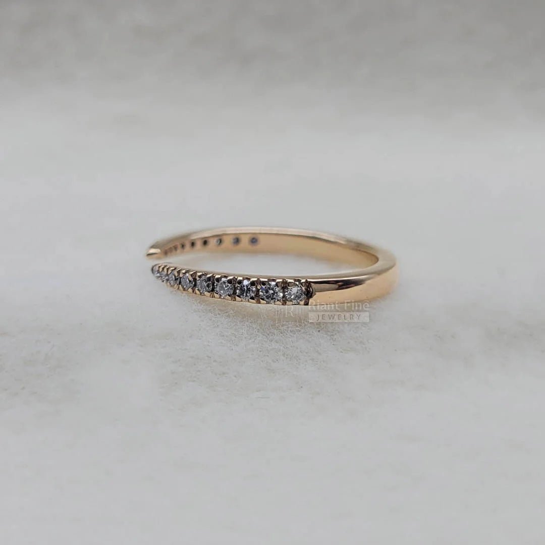 Rose Gold Open Gap Round Diamond Band - Riant Fine Jewelry LLC