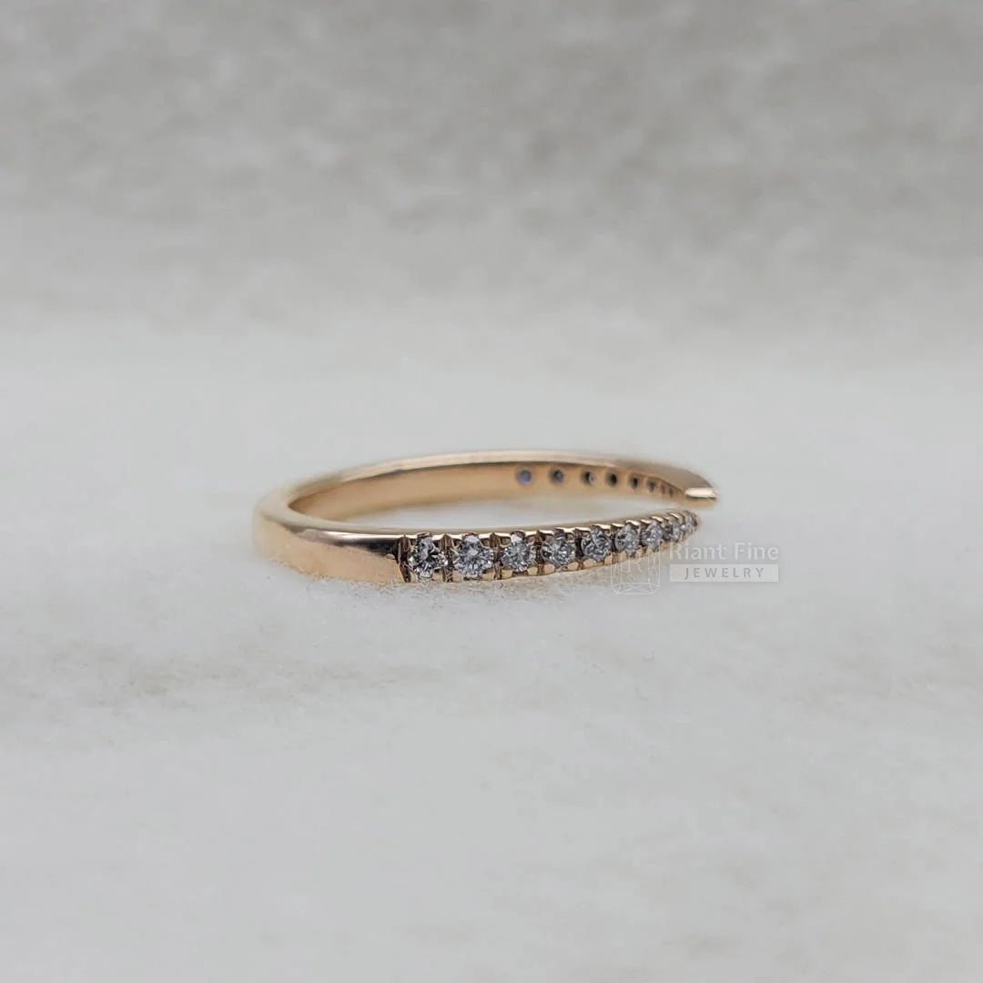 Rose Gold Open Gap Round Diamond Band - Riant Fine Jewelry LLC