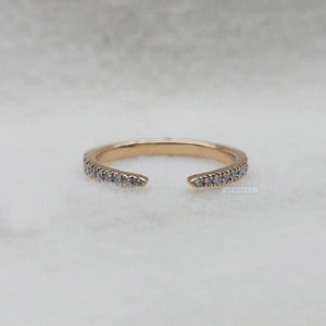 Rose Gold Open Gap Round Diamond Band
