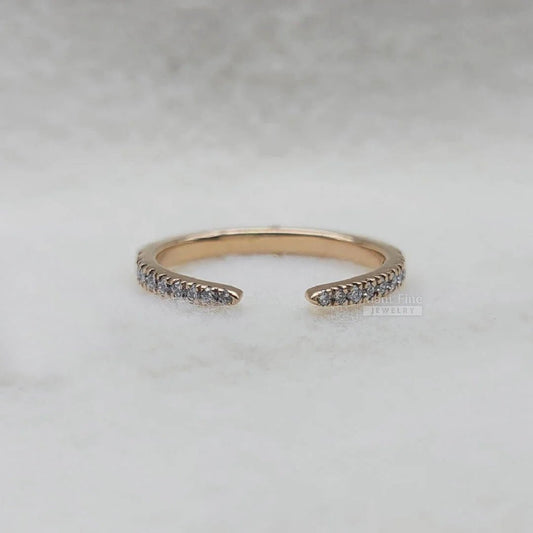 Rose Gold Open Gap Round Diamond Band - Riant Fine Jewelry LLC