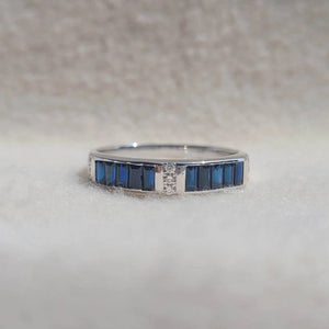 Round & Baguette Diamond Half Eternity Gold Band