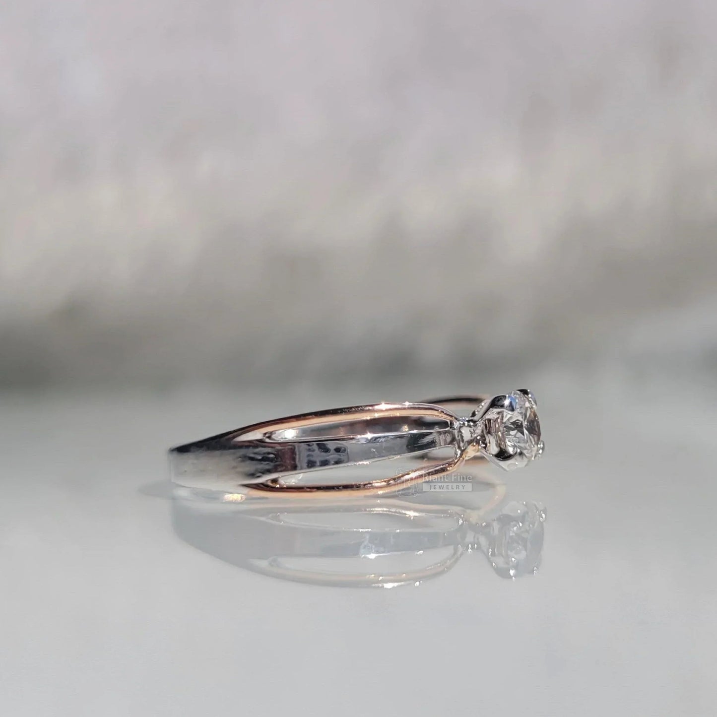 Round Cut Lab Grown Diamond Solitaire Engagement Ring - Riant Fine Jewelry LLC