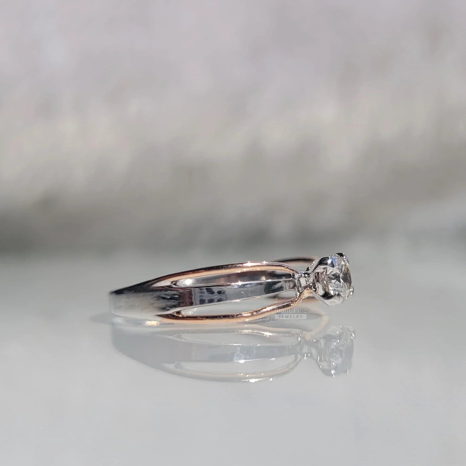 Round Cut Lab Grown Diamond Solitaire Engagement Ring - Riant Fine Jewelry LLC