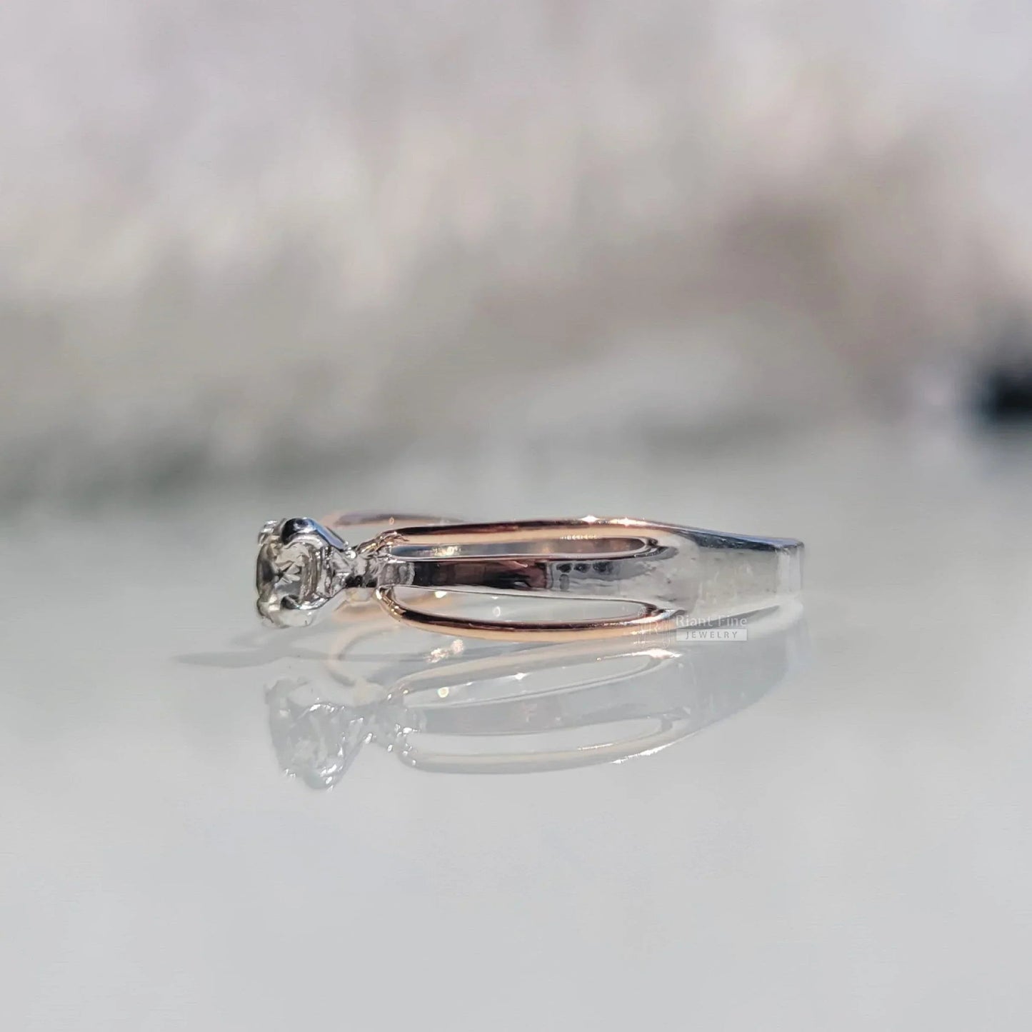 Round Cut Lab Grown Diamond Solitaire Engagement Ring - Riant Fine Jewelry LLC