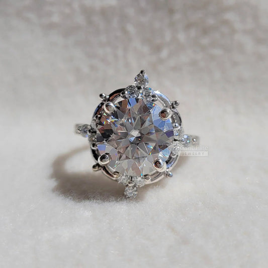 Round Moissanite Engagement Ring