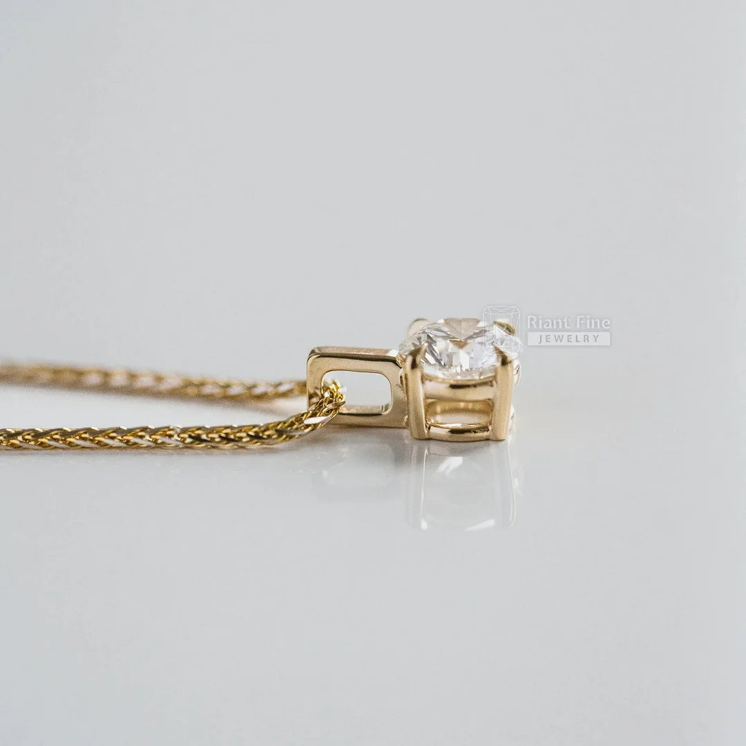 1 Carat Moissanite Gold Necklace