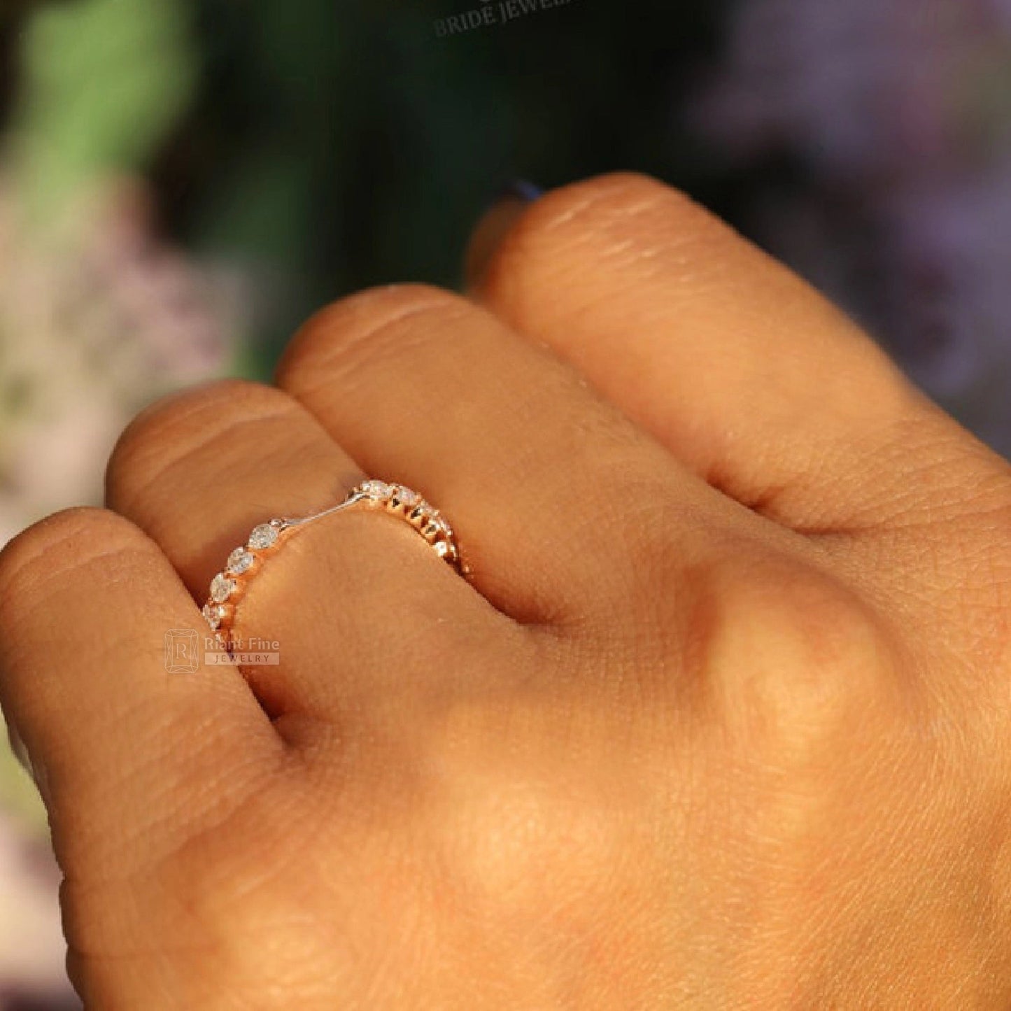 Round Diamond Enhancer Wedding Band in White Gold - Riant Fine Jewelry LLC