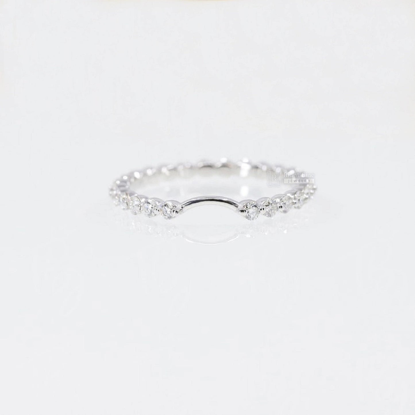 Round Diamond Enhancer Wedding Band in White Gold - Riant Fine Jewelry LLC