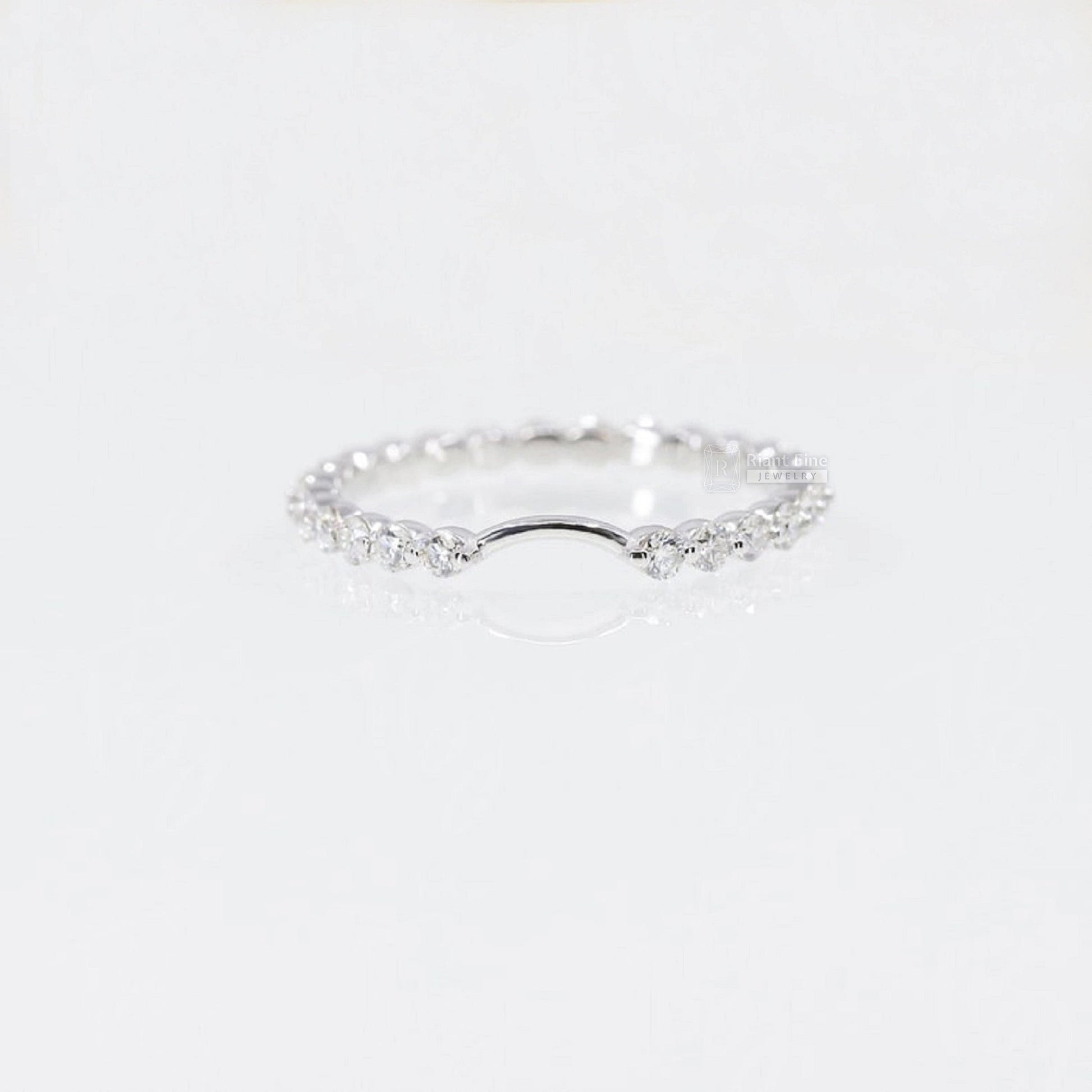 Round Diamond Enhancer Wedding Band in White Gold - Riant Fine Jewelry LLC