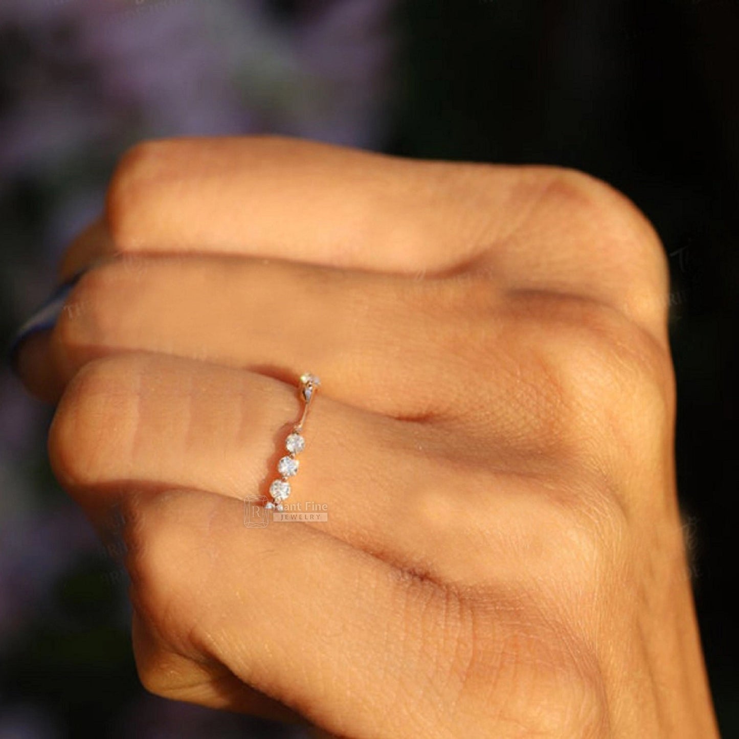 Round Diamond Enhancer Wedding Band in White Gold - Riant Fine Jewelry LLC