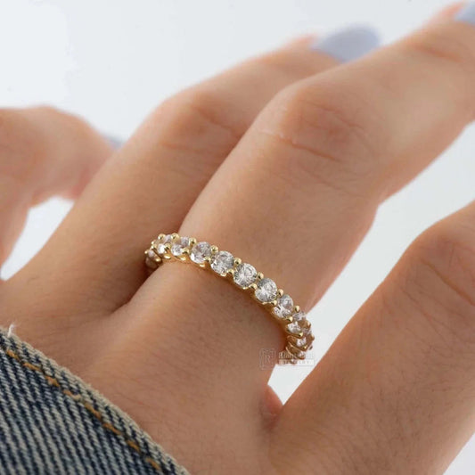Round Diamond Full Eternity Wedding Band In 14K Gold - Riant Fine Jewelry LLC