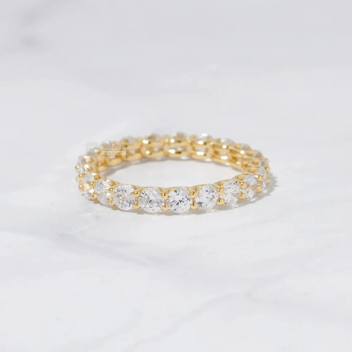 Round Diamond Full Eternity Wedding Band In 14K Gold - Riant Fine Jewelry LLC