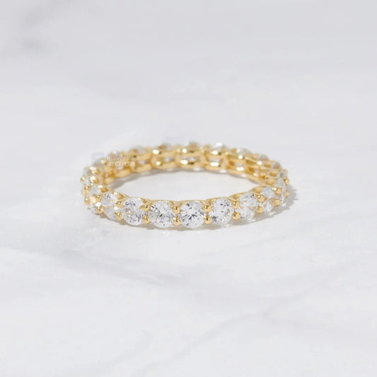 Round Diamond Full Eternity Wedding Band In 14K Gold - Riant Fine Jewelry LLC