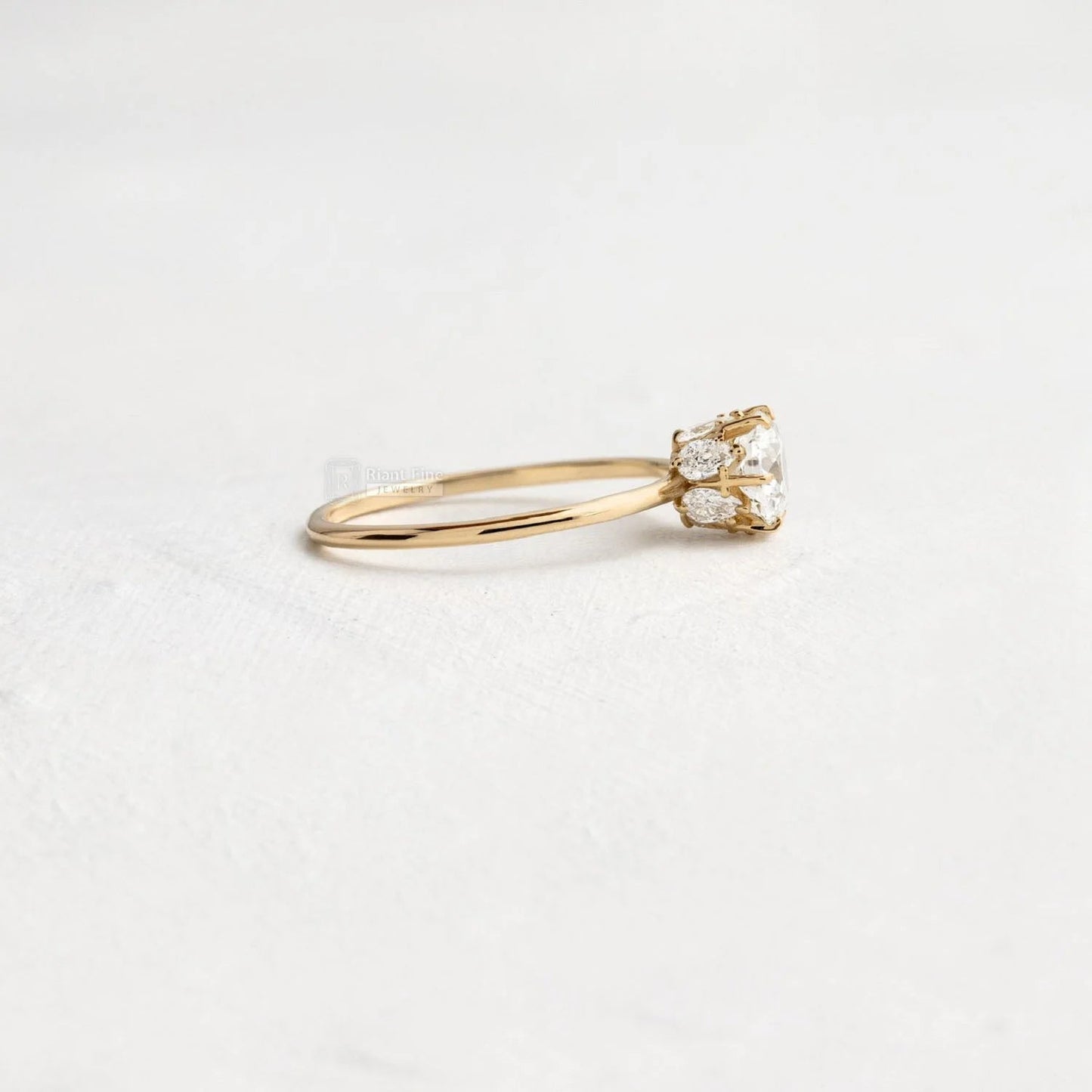 Round Diamond Hidden Halo Vintage Engagement Ring - Riant Fine Jewelry LLC