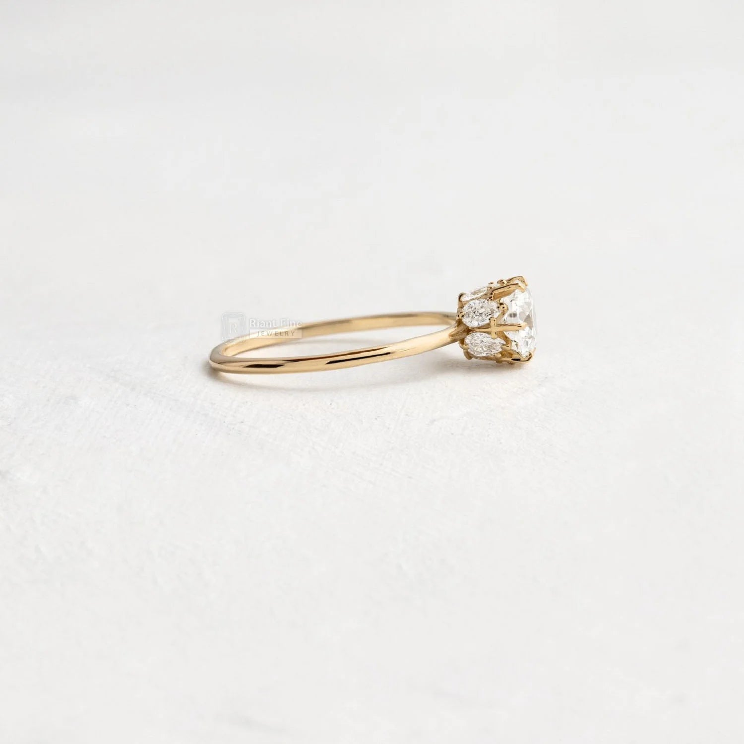 Round Diamond Hidden Halo Vintage Engagement Ring - Riant Fine Jewelry LLC