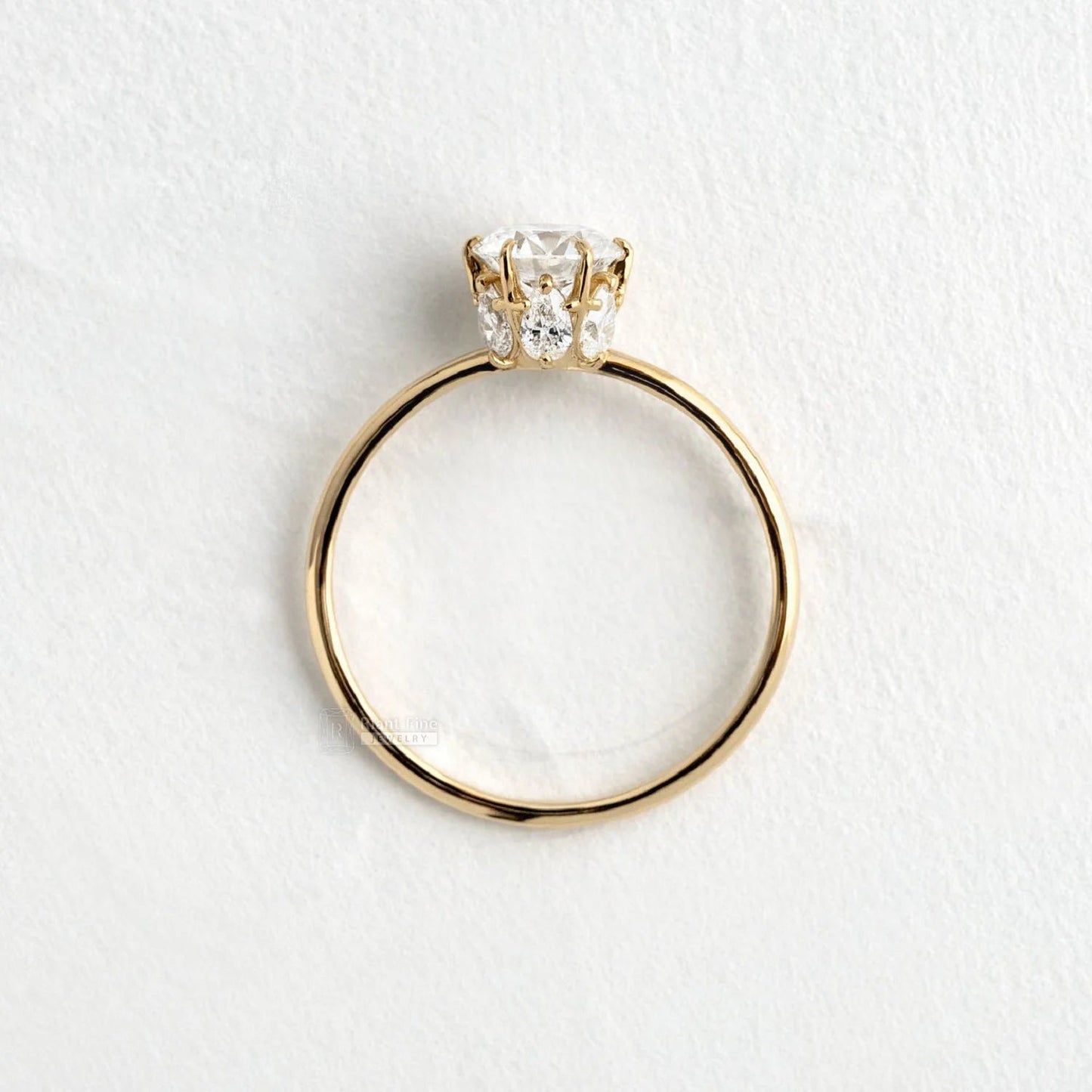 Round Diamond Hidden Halo Vintage Engagement Ring - Riant Fine Jewelry LLC