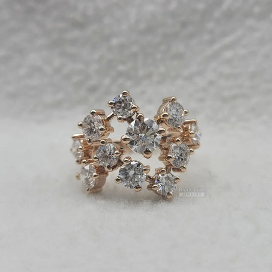 Round Diamond Rose Gold Vintage Engagement Ring - Riant Fine Jewelry