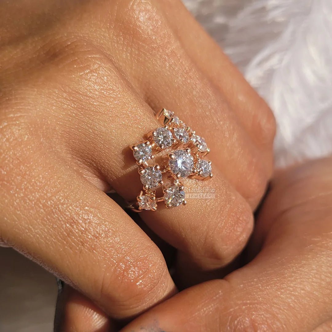 Round Diamond Rose Gold Vintage Engagement Ring - Riant Fine Jewelry