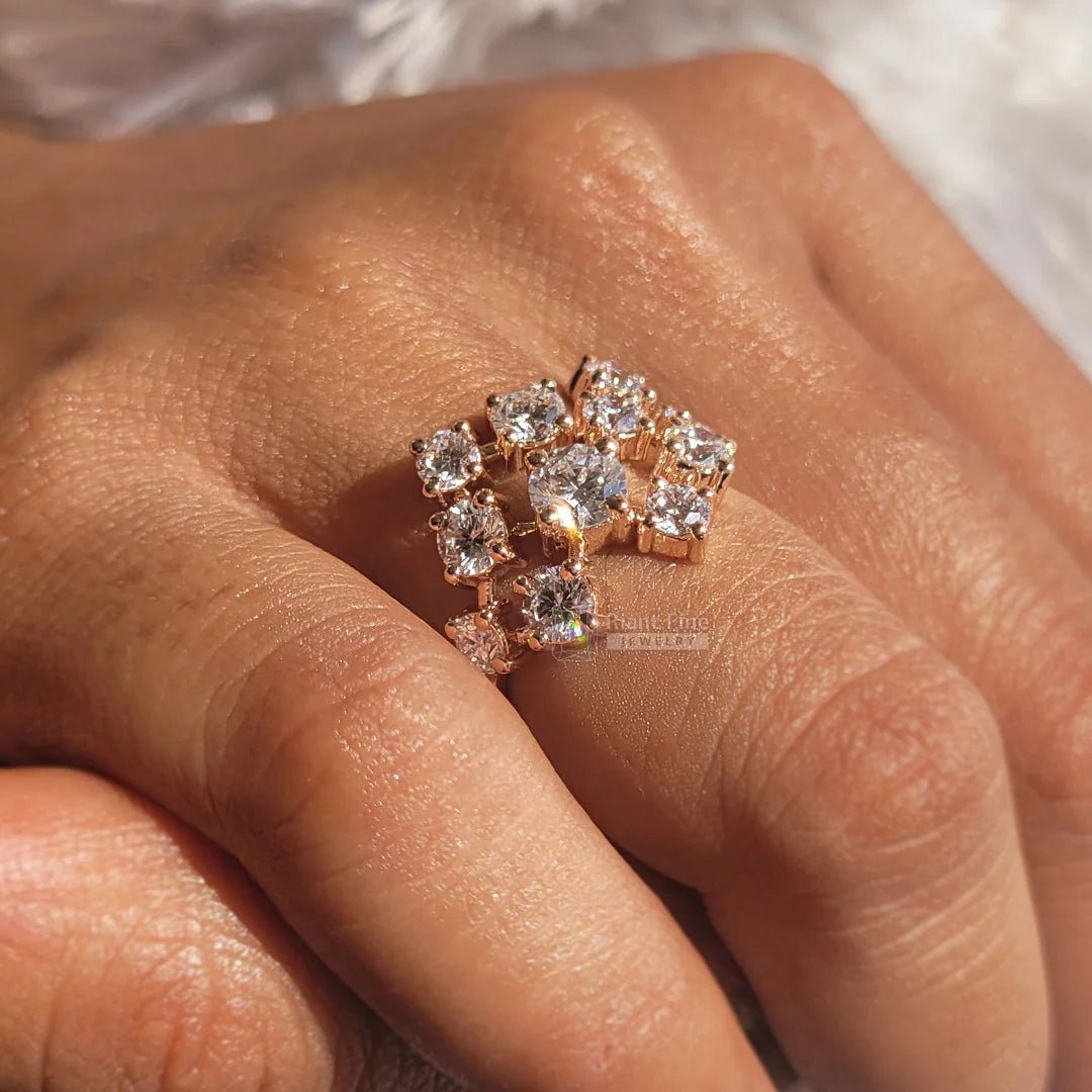 Round Diamond Rose Gold Vintage Engagement Ring - Riant Fine Jewelry