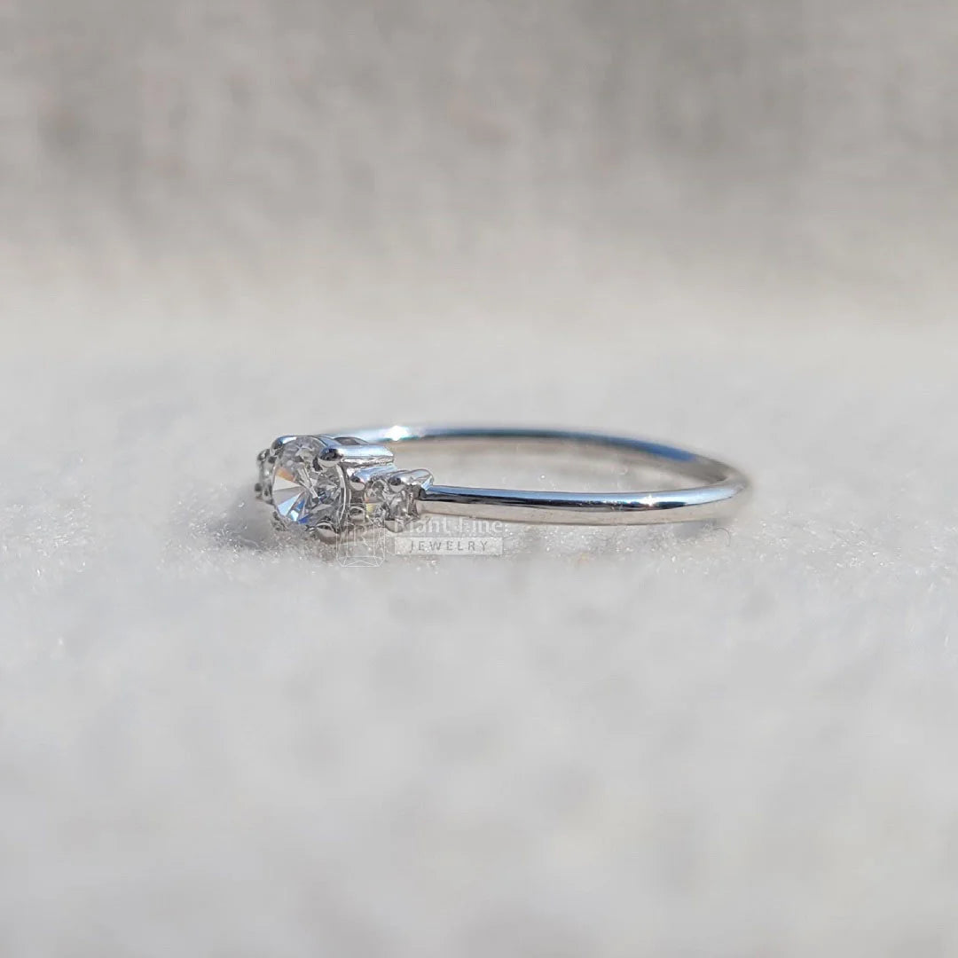 White Gold Minimalist Promise Ring