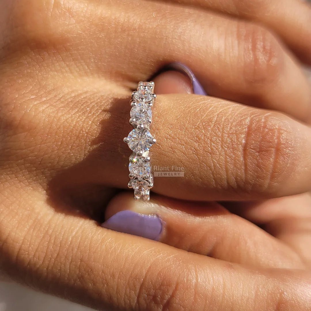 Round Lab Diamond Gold Vintage Engagement Ring - Riant Fine Jewelry