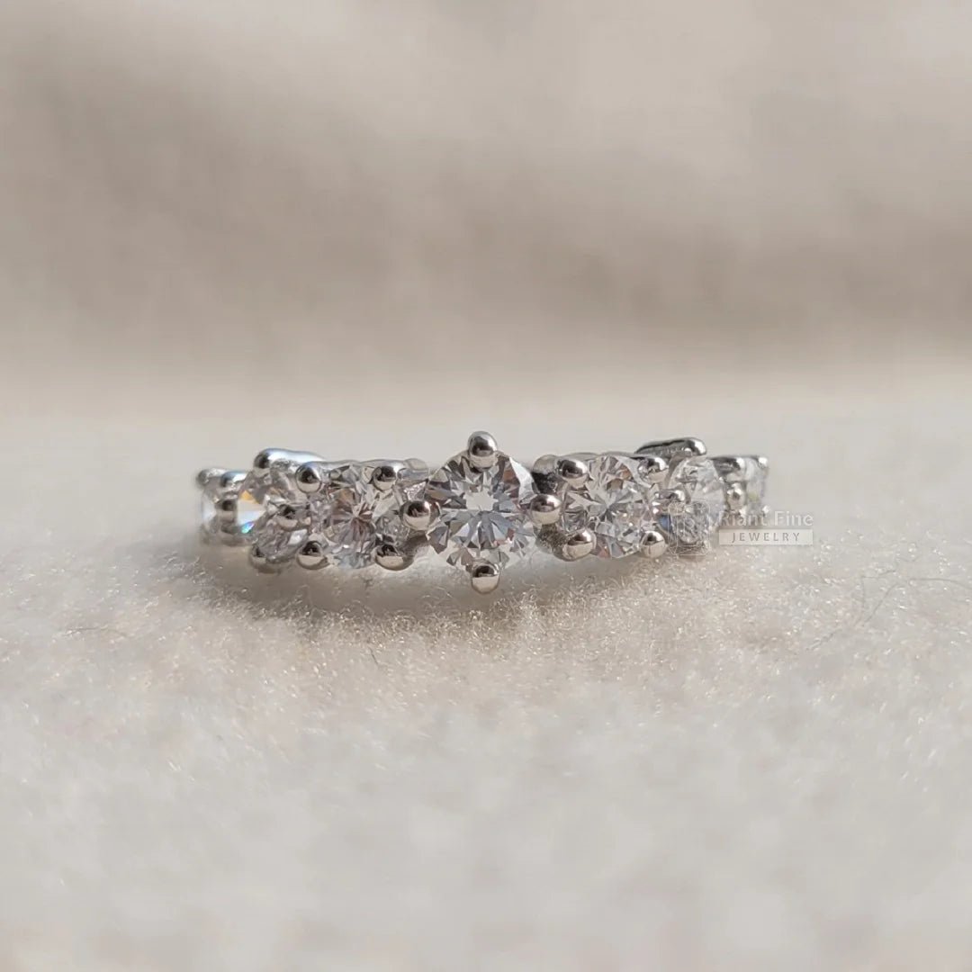 Round Lab Diamond Gold Vintage Engagement Ring - Riant Fine Jewelry