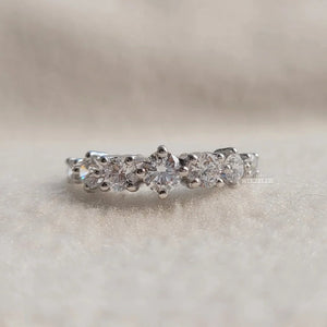 Round Lab Diamond Gold Vintage Engagement Ring