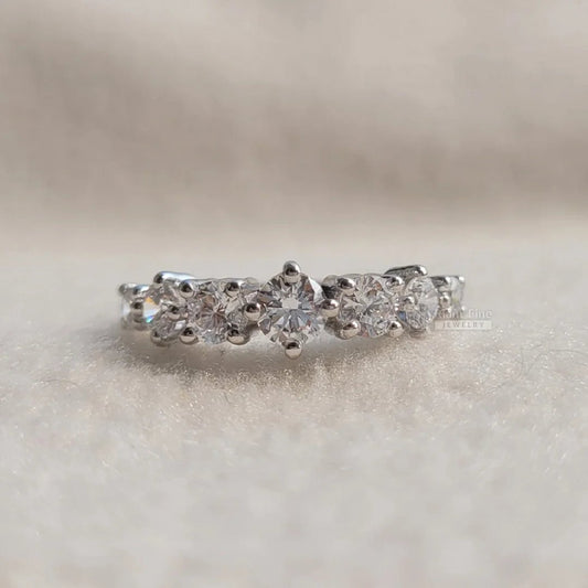 Round Lab Diamond Gold Vintage Engagement Ring - Riant Fine Jewelry