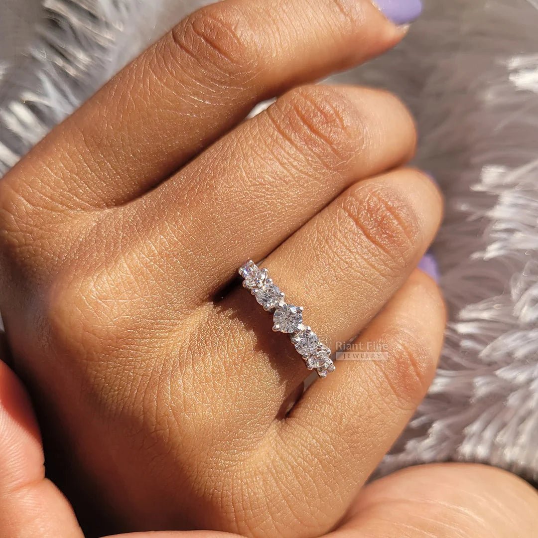 Round Lab Diamond Gold Vintage Engagement Ring - Riant Fine Jewelry