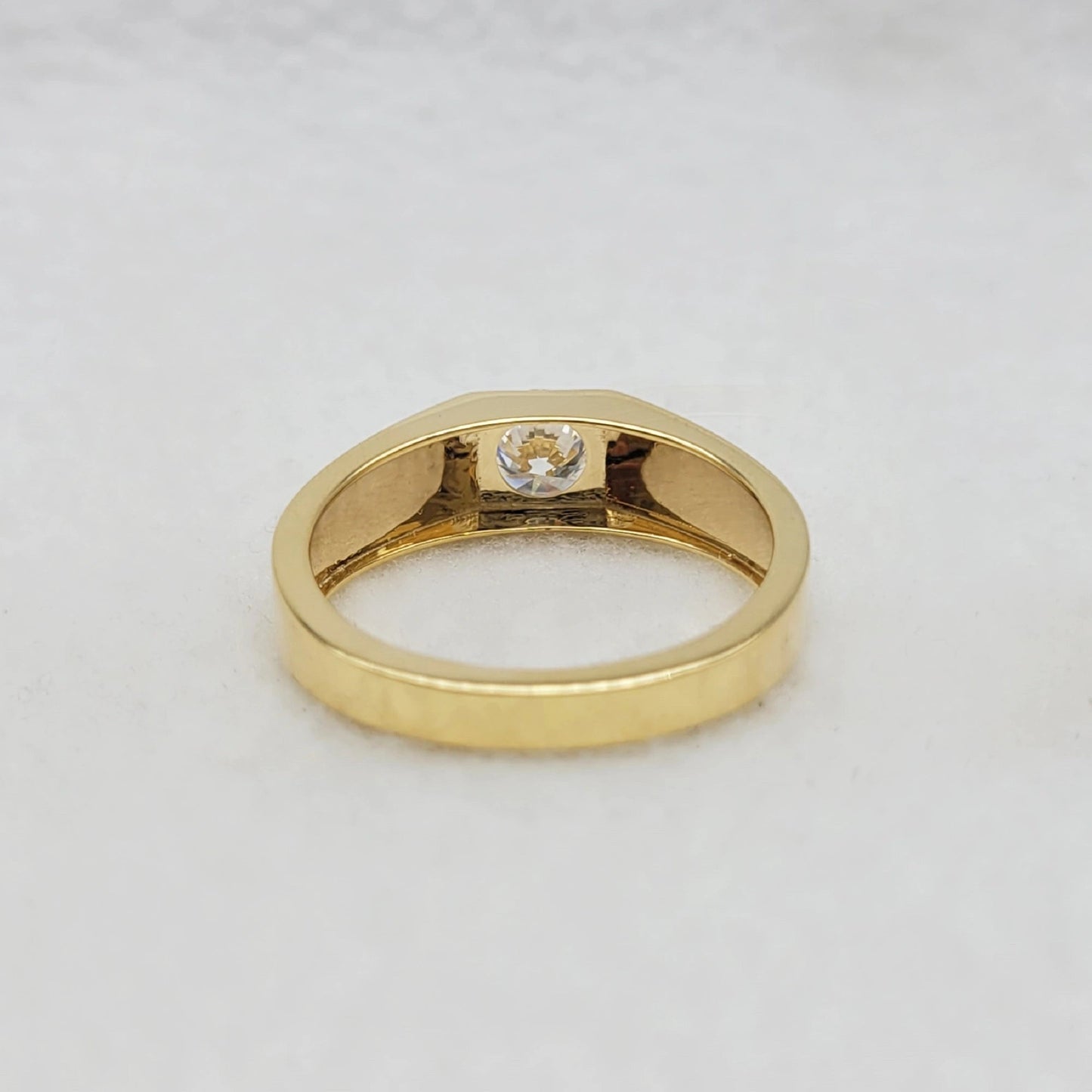 Round Lab Grown Diamond Mens Wedding Ring in 14K Yellow Gold - Riant Fine Jewelry LLC