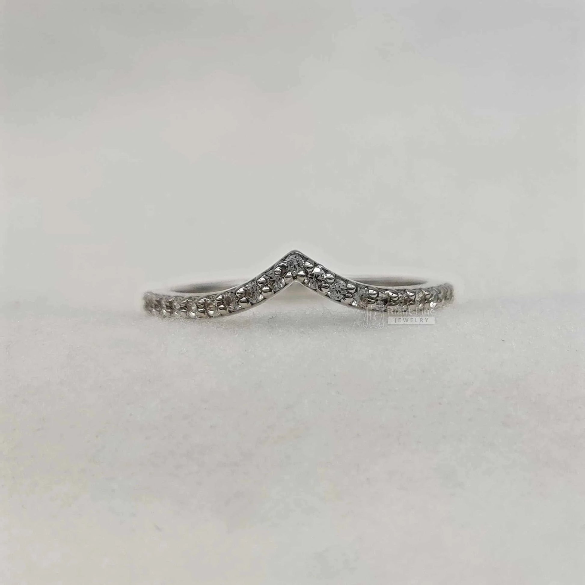 Round Lab Grown Diamond Wedding Band in 14K White Gold - Riant Fine Jewelry LLC