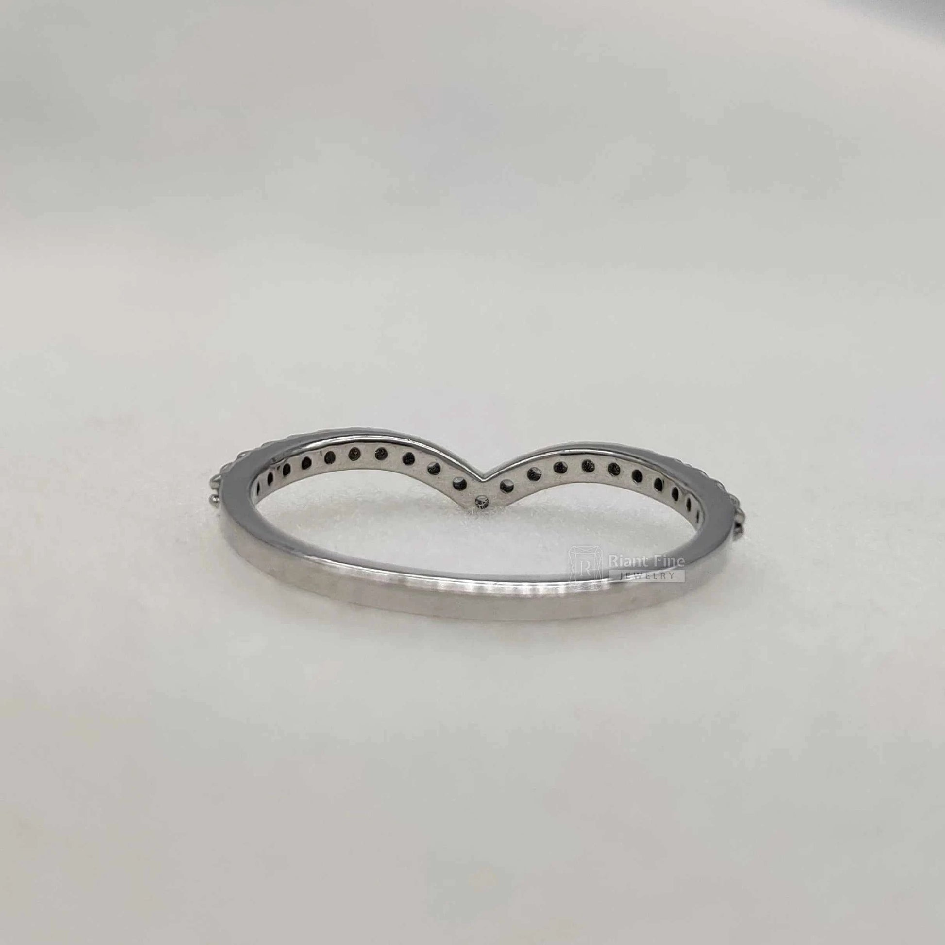 Round Lab Grown Diamond Wedding Band in 14K White Gold - Riant Fine Jewelry LLC