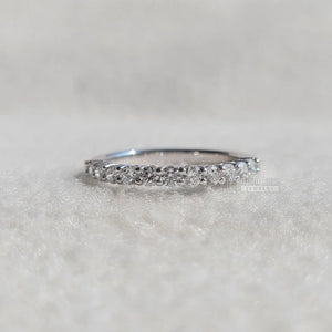 Simple Half Eternity Round Diamond Gold Wedding Band