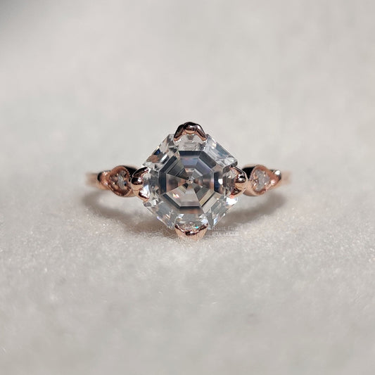 Square 2 Carat Asscher Moissanite Engagement Ring - Riant Fine Jewelry LLC