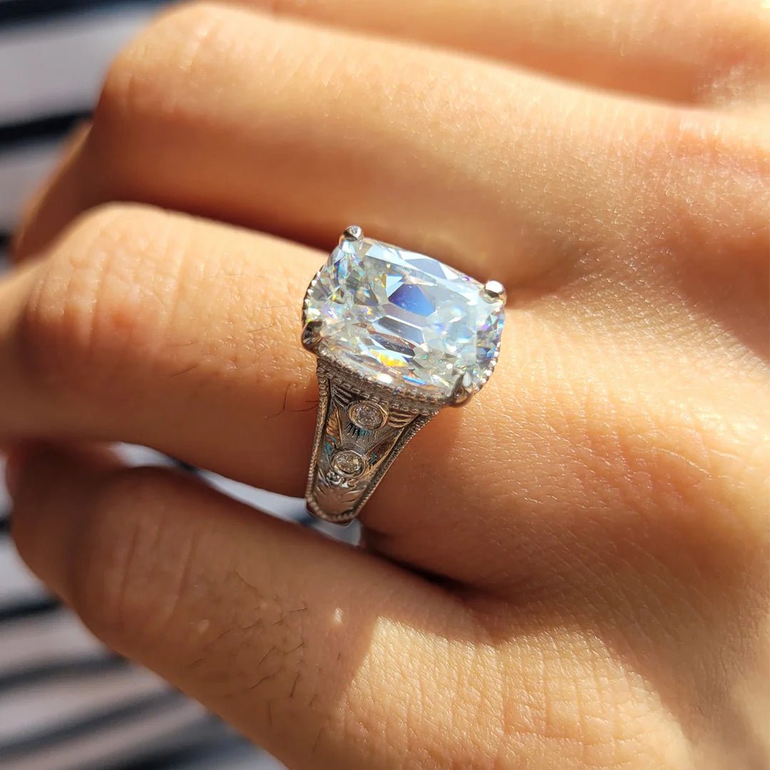 Taylor Swift Engagement Ring Elongated Cushion Cut Diamond - Riant Fine Jewelry LLC