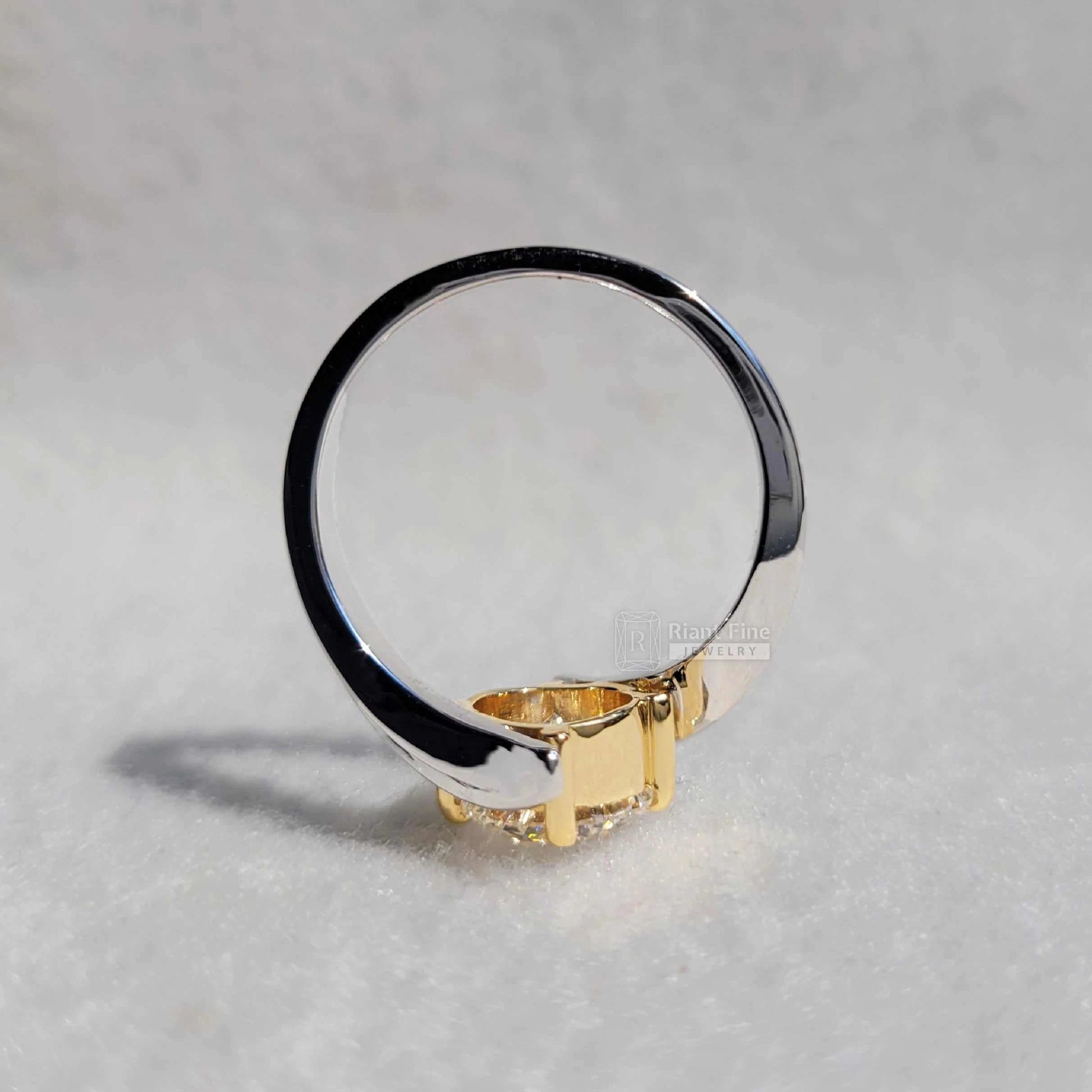 Tension Set 2 Ct Round Lab Diamond Solitaire Engagement Ring - Riant Fine Jewelry LLC