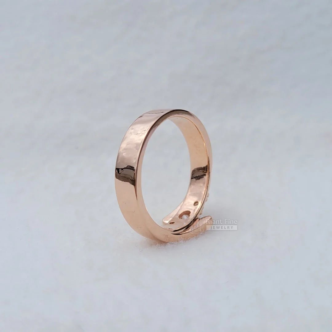 Tension Set Rose Gold Diamond Wedding Band For Women - Riant Fine Jewelry