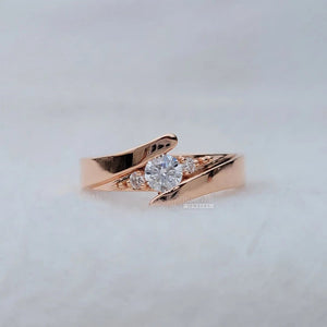 Tension Set Rose Gold Diamond Wedding Band For Women