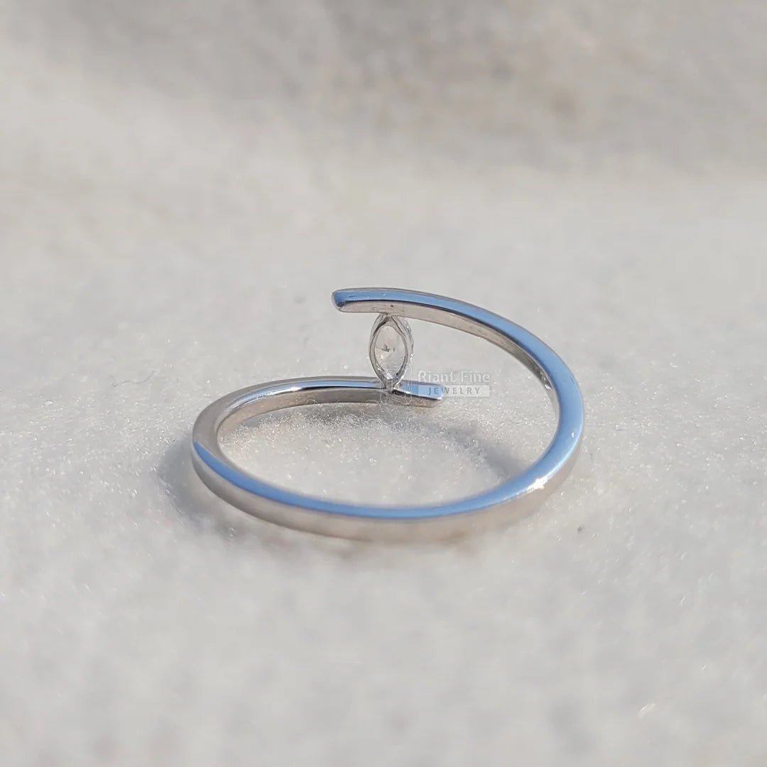 Tension Set White Gold Marquise Engagement Ring - Riant Fine Jewelry