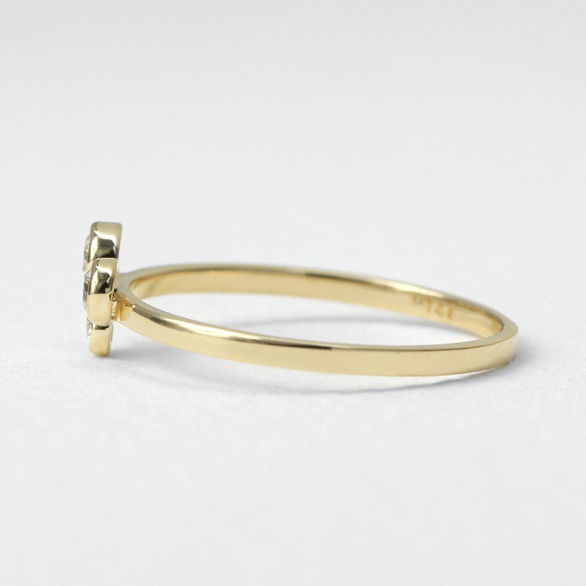 Three Stone Lab Diamond Bezel Set Engagement Ring - Riant Fine Jewelry LLC