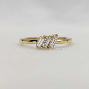 Three Stone Lab Grown Diamond Ring in 14K Gold