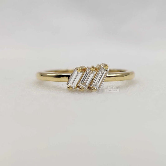 Three Stone Lab Grown Diamond Ring in 14K Gold - Riant Fine Jewelry LLC