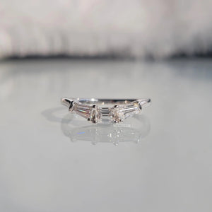 Three Stone Lab Grown Diamond Ring in 14K White Gold