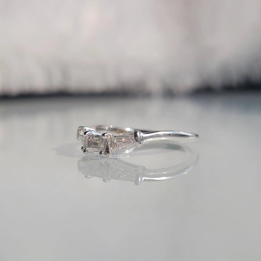 Three Stone Lab Grown Diamond Ring in 14K White Gold - Riant Fine Jewelry LLC