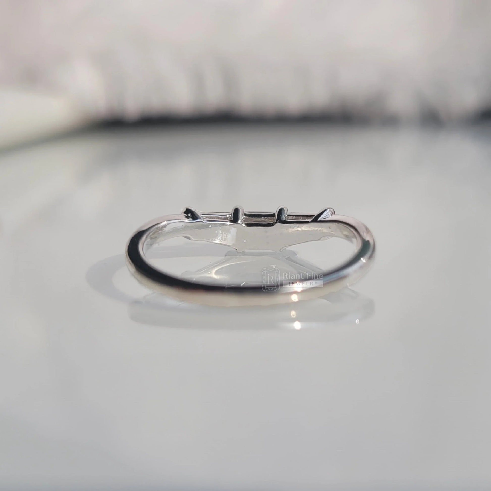 Three Stone Lab Grown Diamond Ring in 14K White Gold - Riant Fine Jewelry LLC