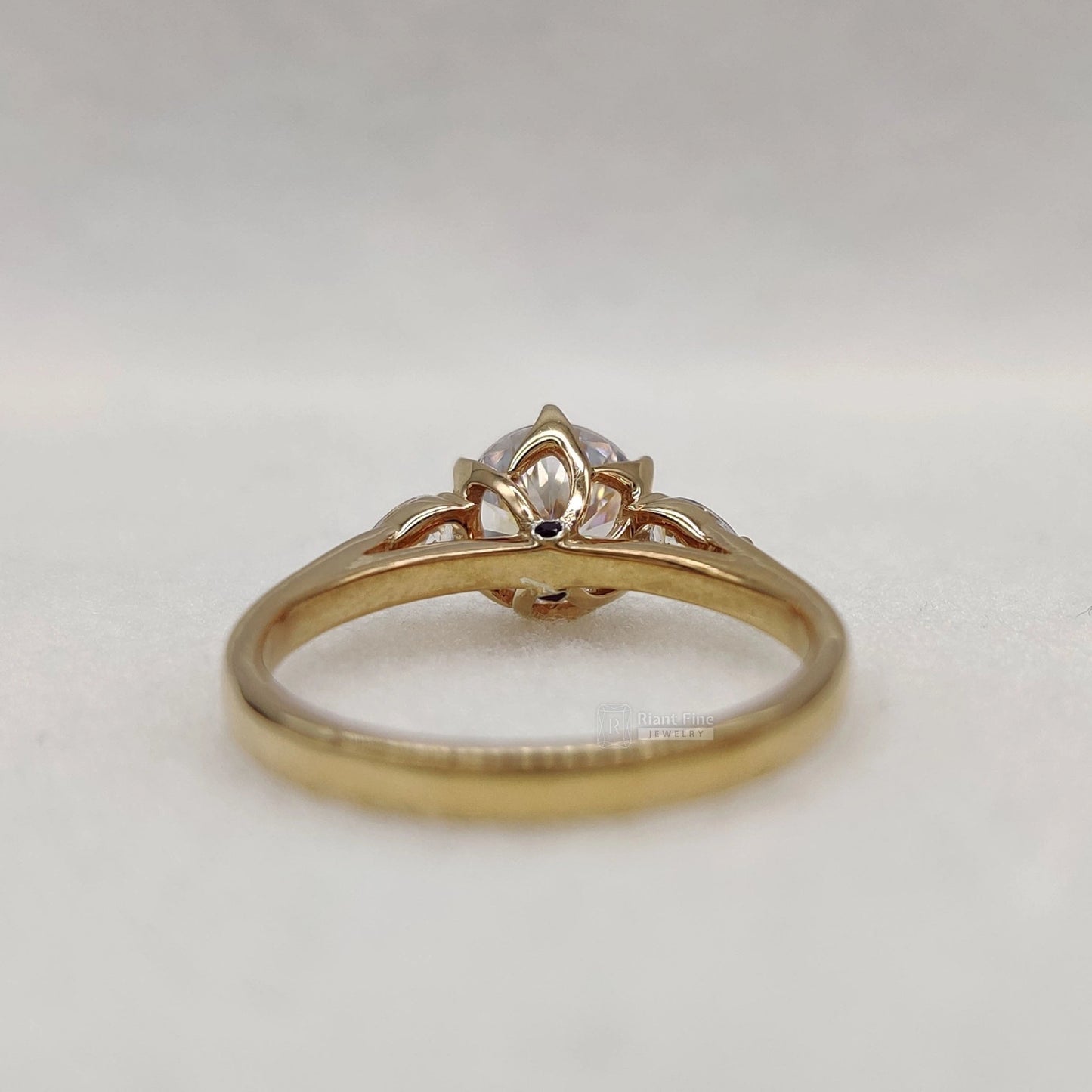 Three Stone Lab Grown Diamond Wedding Ring | 14K Rose Gold - Riant Fine Jewelry LLC