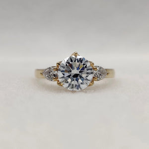 Three Stone Lab Grown Diamond Wedding Ring | 14K Rose Gold